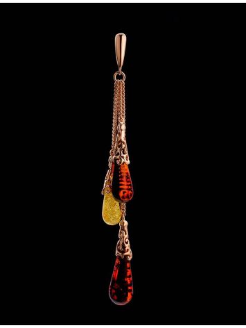 Multicolor Amber Pendant In Gold-Plated Silver The Casablanca, image , picture 2