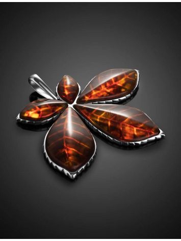 Wonderful Cognac Amber Pendant In Sterling Silver The Chestnut, image , picture 2