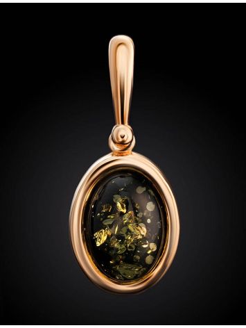 Green Amber Pendant In Gold-Plated Silver The Goji, image , picture 3
