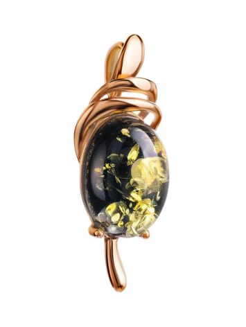 Green Amber Pendant In Gold-Plated Silver The Sigma, image , picture 3