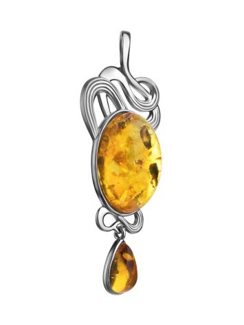 Bright Lemon Amber Pendant In Sterling Silver The Fairy, image , picture 4