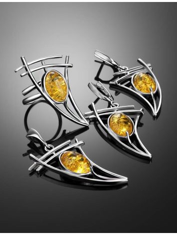Lemon Amber Pendant In Sterling Silver The Sail, image , picture 5