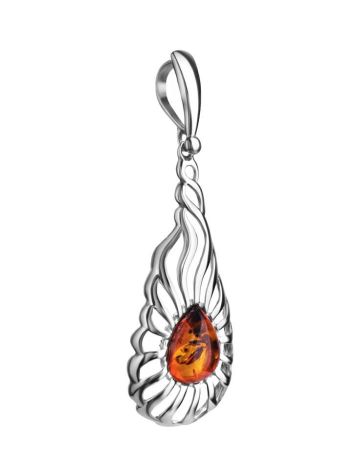 Elegant Cognac Amber Pendant In Sterling Silver The Sevilla, image , picture 4