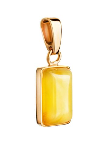 Square Cut Amber Pendant In Gold-Plated Silver The Copenhagen, image , picture 3