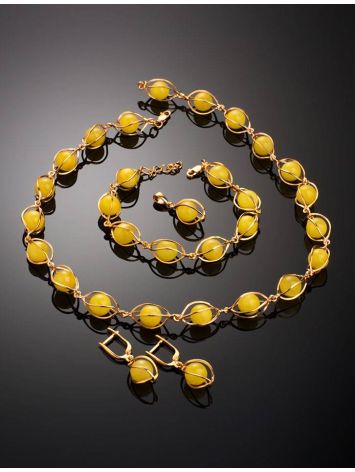 Gold-Plated Pendant With Honey Amber The Algeria, image , picture 4