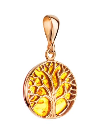 Traditional Amber Pendant in Gold-Plated Silver The Tree Of Life, image , picture 3