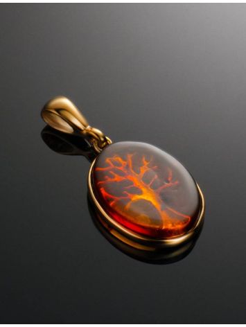 Traditional Amber Pendant in Gold-Plated Silver The Tree Of Life, image , picture 2