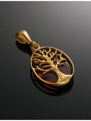 Traditional Amber Pendant in Gold-Plated Silver The Tree Of Life Amber, image , picture 2