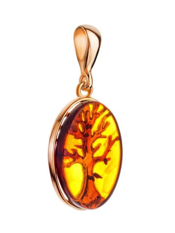 Traditional Amber Pendant in Gold-Plated Silver The Tree Of Life, image , picture 3