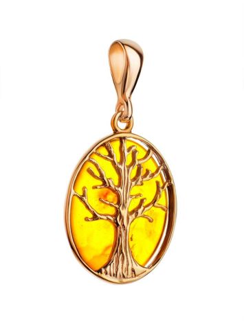 Traditional Amber Pendant in Gold-Plated Silver The Tree Of Life Amber, image , picture 3