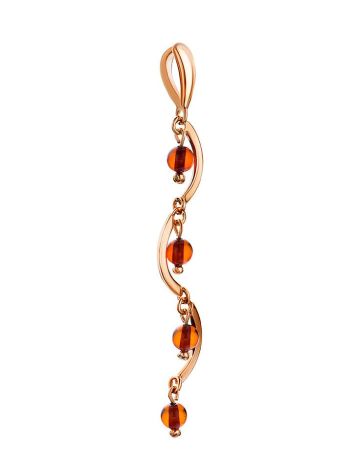 Gold-Plated Dangle Pendant With Cherry Amber The Siesta, image , picture 3