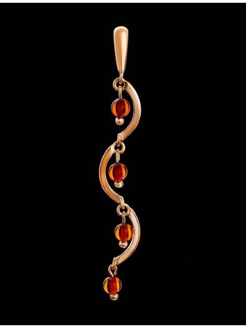 Gold-Plated Dangle Pendant With Cherry Amber The Siesta, image , picture 2
