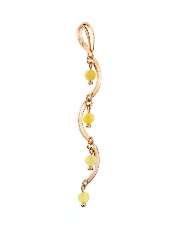 Gold-Plated Dangle Pendant With Honey Amber The Siesta, image , picture 4