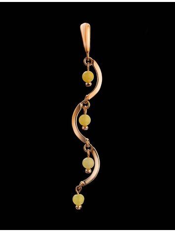 Gold-Plated Dangle Pendant With Honey Amber The Siesta, image , picture 2