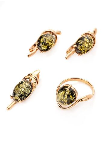Green Amber Pendant In Gold-Plated Silver The Sigma, image , picture 5