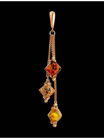 Gold-Plated Pendant With Multicolor Amber The Casablanca, image , picture 2