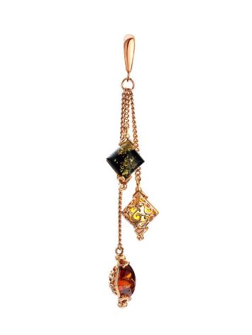 Gold-Plated Pendant With Multicolor Amber The Casablanca, image , picture 3