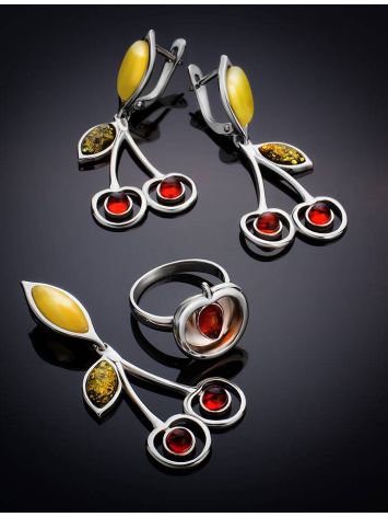 Delicious​ Multicolor Amber Cherry Pendant In Sterling Silver The Confiture, image , picture 5