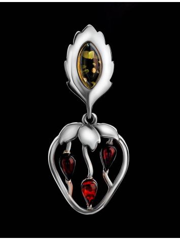Multicolor Amber Strawberry​ Pendant In Sterling Silver The Confiture, image , picture 2