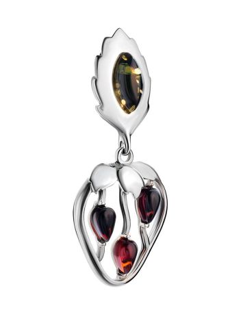 Multicolor Amber Strawberry​ Pendant In Sterling Silver The Confiture, image , picture 3