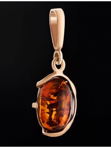 Oval Amber Pendant In Gold-Plated Silver The Vivaldi, image , picture 2
