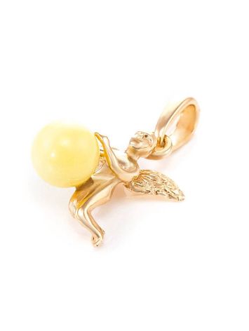 Gold-Plated Pendant With Honey Amber The Angel, image , picture 3