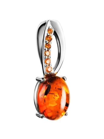 Amber Pendant In Sterling Silver With Champagne Crystals The Raphael, image , picture 3