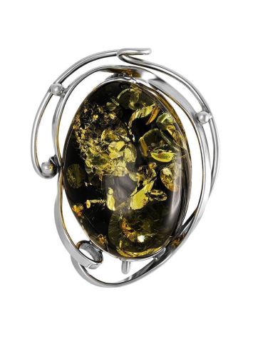 Handmade Amber Brooch In Sterling Silver The Rialto, image 