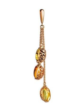 Dangle Amber Pendant In Gold-Plated Silver The Casablanca, image 