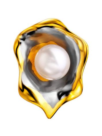 Refined Gold-Plated Pendant With Cultured Pearl The Turandot, image 