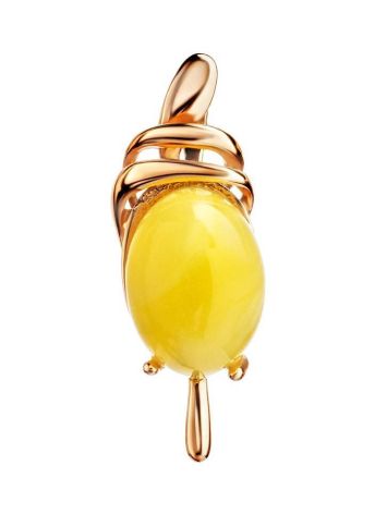 Fabulous Gold-Plated Pendant With Honey Amber The Sigma, image 