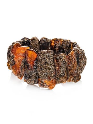 Black Amber Beaded Bracelet The Volcano, image 
