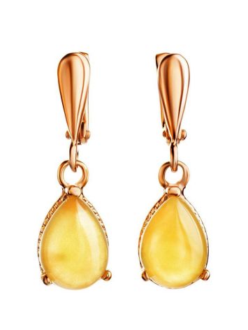 Gold-Plated Earrings With Honey Amber The Twinkle, image 
