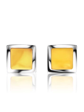 Honey Amber Earrings In Sterling Silver The London, image 