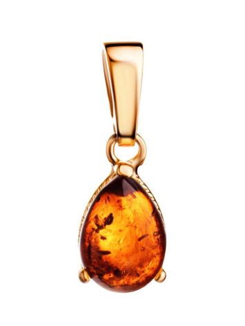 Gold-Plated Pendant With Cognac Amber The Twinkle, image 