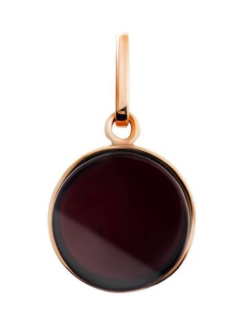 Round Amber Pendant In Gold-Plated Silver The Furor, image 