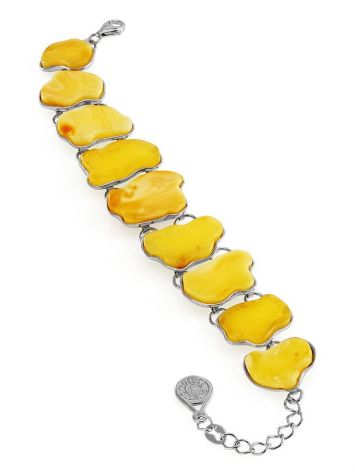 Luminous Honey Amber Bracelet In Sterling Silver The Trinidad, image 