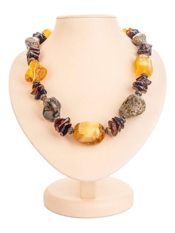 Multicolor Raw Amber Beaded Necklace The Indonesia, image 