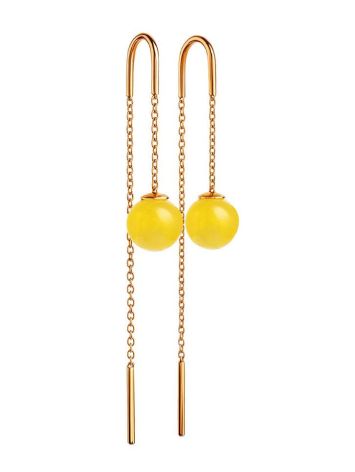 Amber Threader Earrings In Gold-Plated Silver The Jupiter, image 
