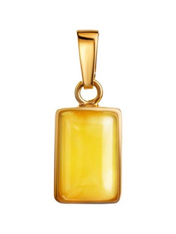 Square Cut Amber Pendant In Gold-Plated Silver The Copenhagen, image 