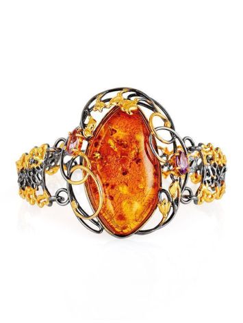 Gold Plated Bracelet With Amber And Crystals The Triumph, image 
