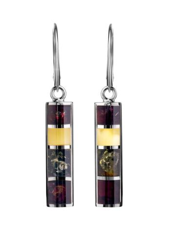 Drop Amber Earrings In Sterling Silver The London, image 
