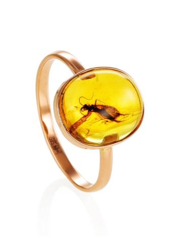 Amber Ring With Inclusion In Gold The Clio, Ring Size: 6.5 / 17, image 