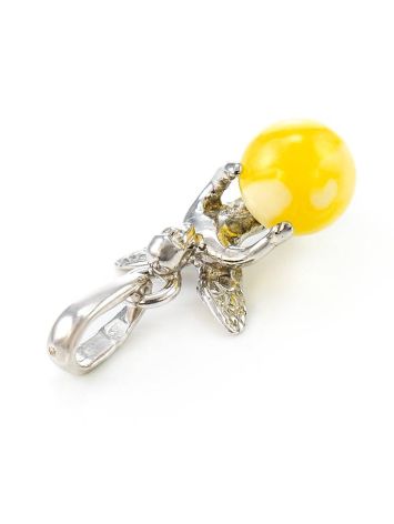 Honey Amber Pendant In Sterling Silver The Angel, image , picture 4