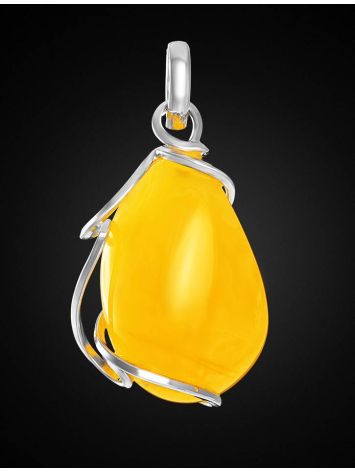 Honey Amber Pendant In Sterling Silver The Flamenco, image , picture 2