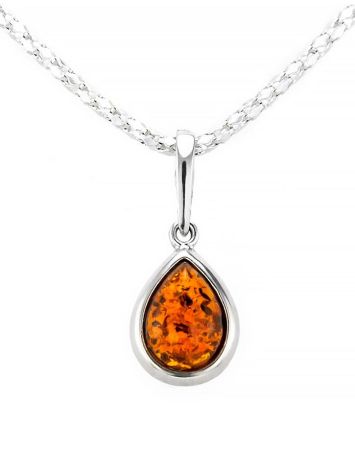 Drop Amber Pendant In Sterling Silver The Fiori, image , picture 3