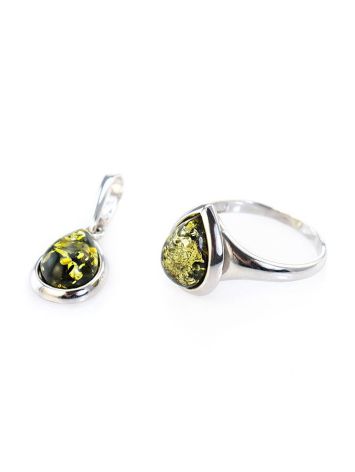 Green Amber Pendant In Sterling Silver The Fiori, image , picture 6