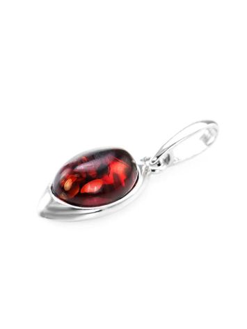 Elegant Silver Pendant With Cherry Amber The Amaranth, image , picture 3