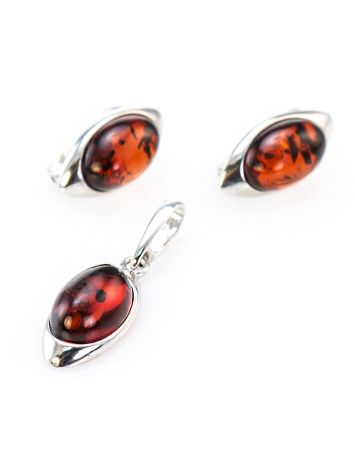 Elegant Silver Pendant With Cherry Amber The Amaranth, image , picture 6