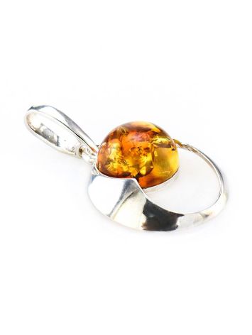 Geometric Silver Pendant With Cognac Amber The Orion, image , picture 3